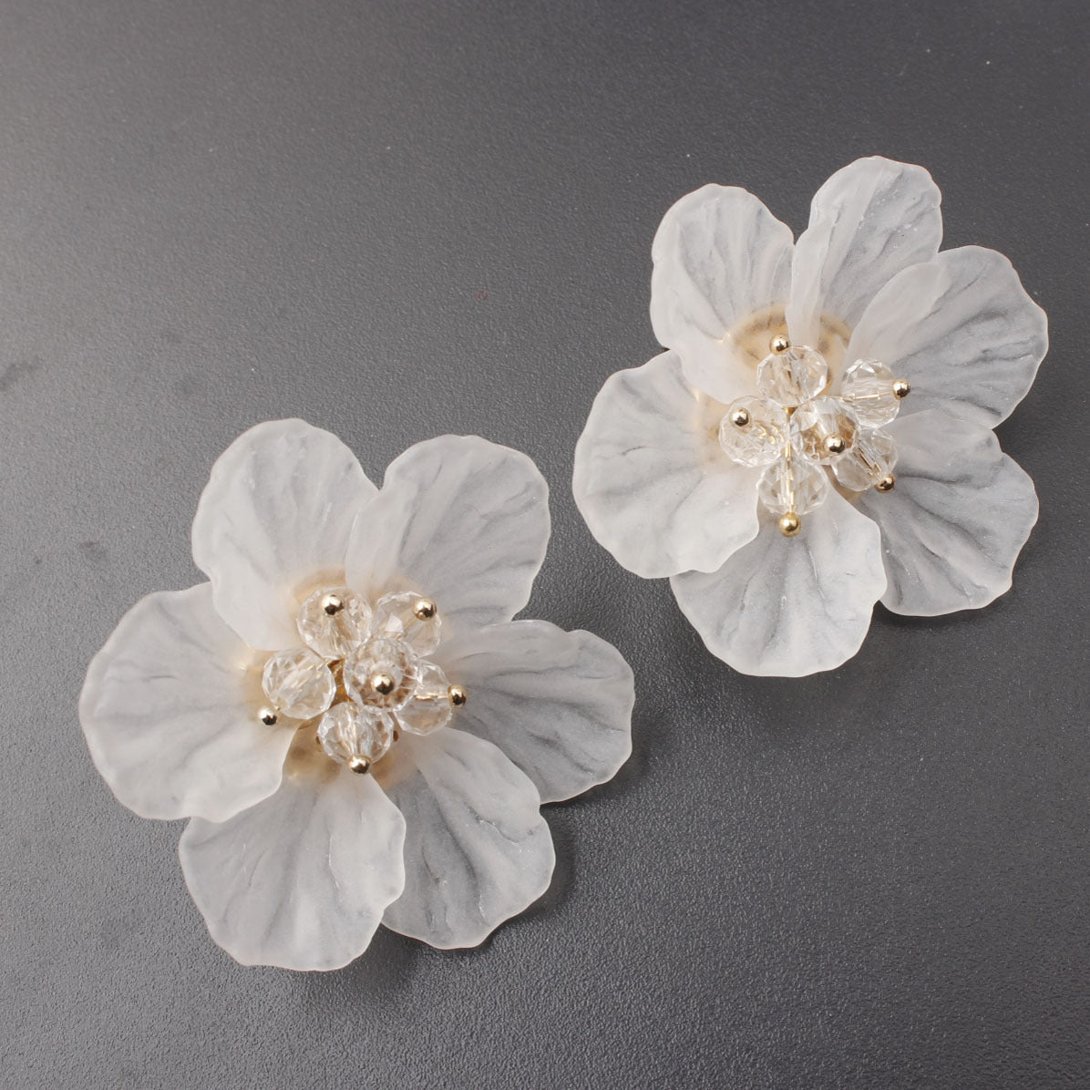Chic Dark Bloom Statement Flower Earrings for Women