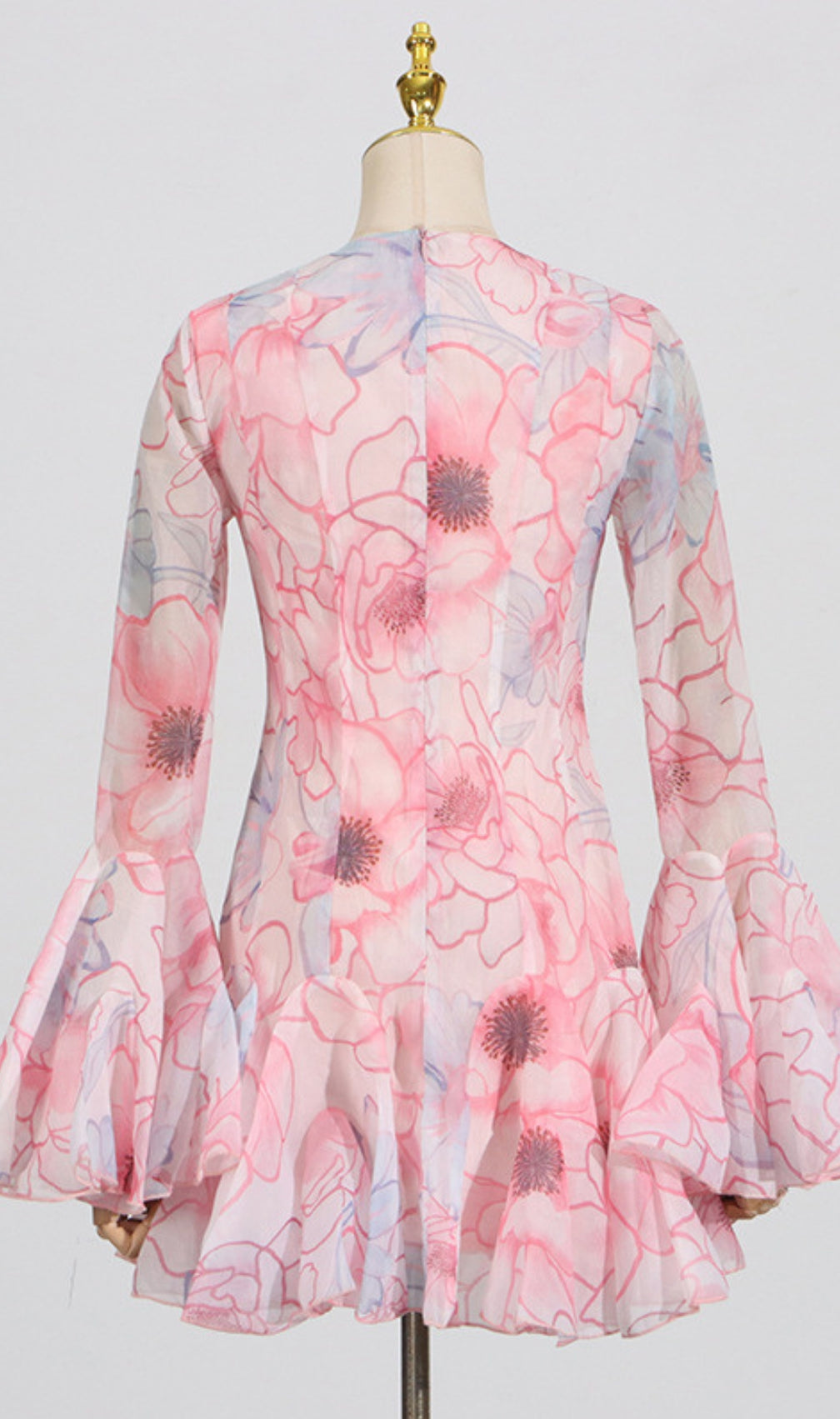 Elspeth Printed Long Sleeve Mini Dress
