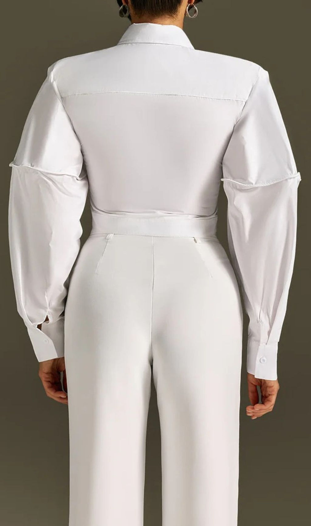 Roselani Chic Puff Sleeve Crop Top with Tie - Modern & Versatile Women's Blouse