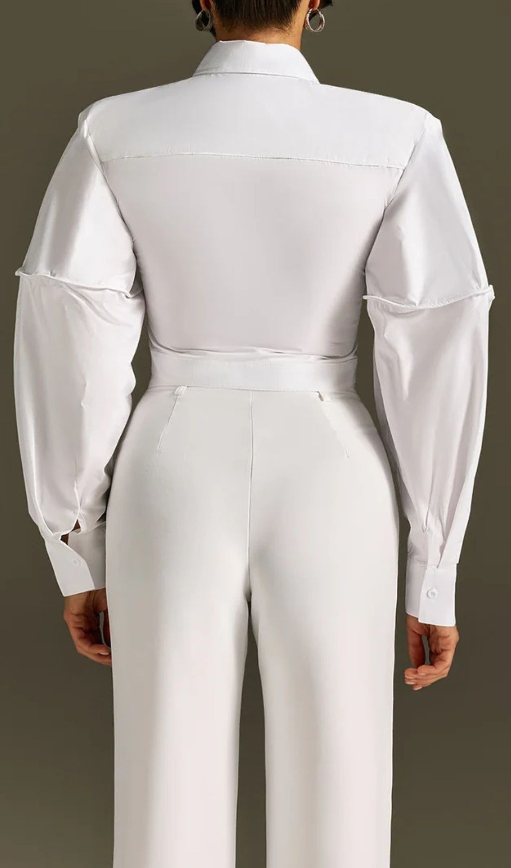 Roselani Chic Puff Sleeve Crop Top with Tie - Modern & Versatile Women's Blouse