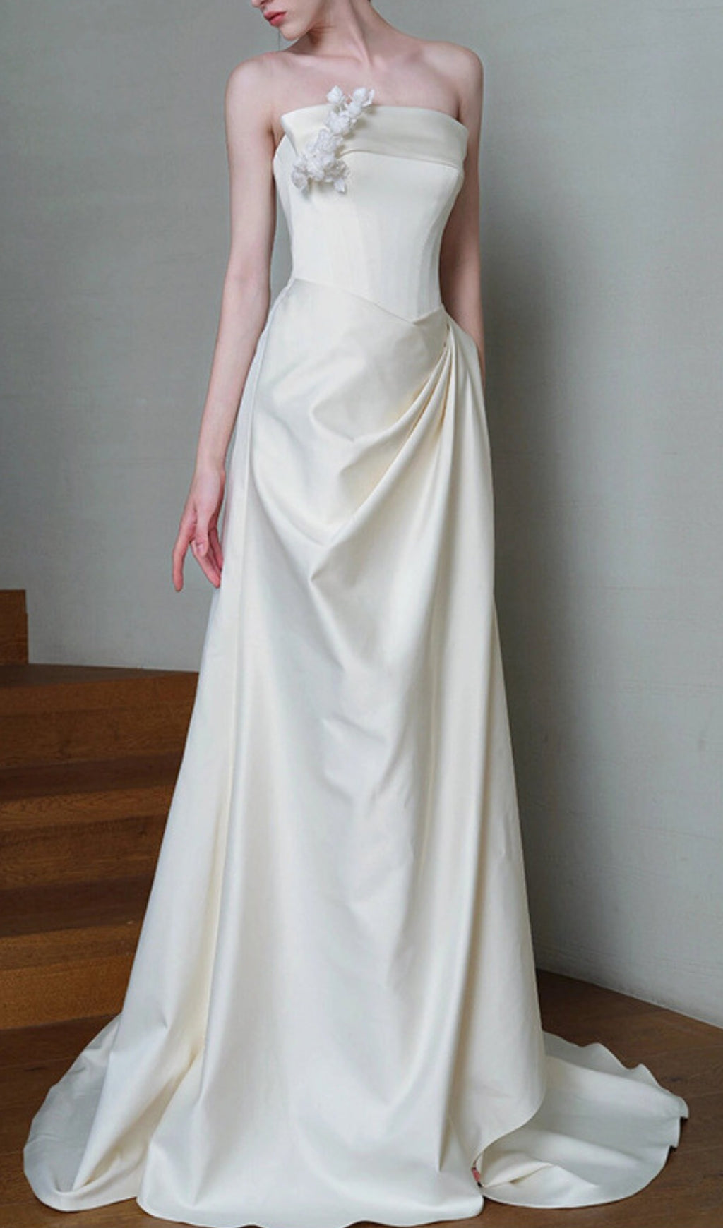 Avia White Satin Corset Wedding Dress