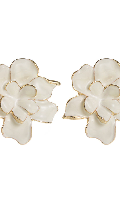 Julisha Black & Gold Floral Statement Earrings - Elegant Bloom