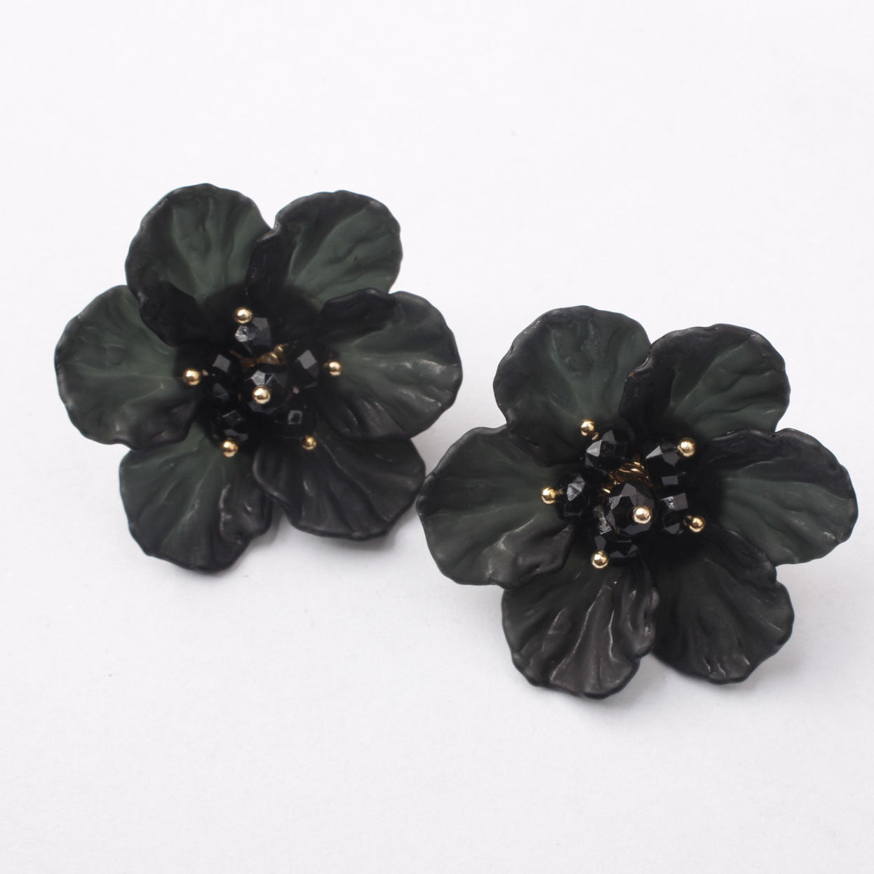 Chic Dark Bloom Statement Flower Earrings for Women