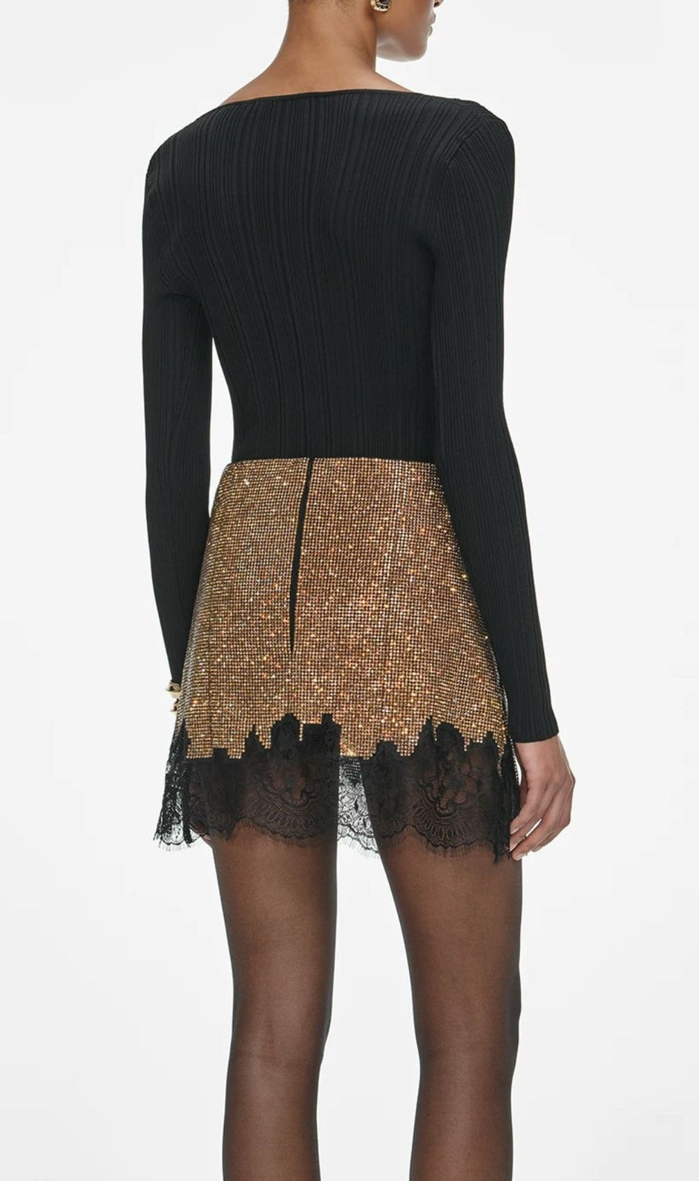 Janeth Diamond Lace Mini Skirt - Dazzling Sparkle & Chic for Nights Out