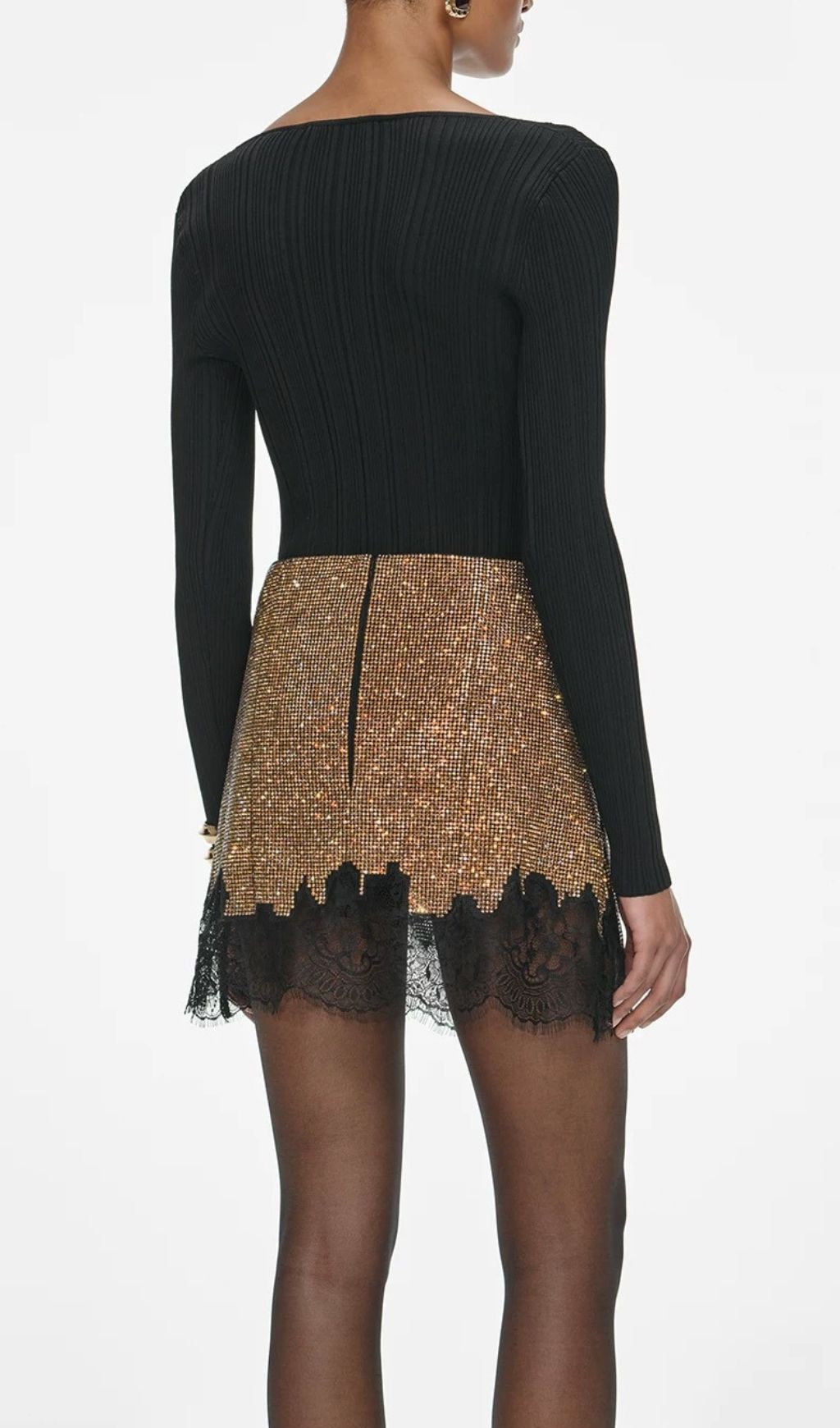 Janeth Diamond Lace Mini Skirt - Dazzling Sparkle & Chic for Nights Out
