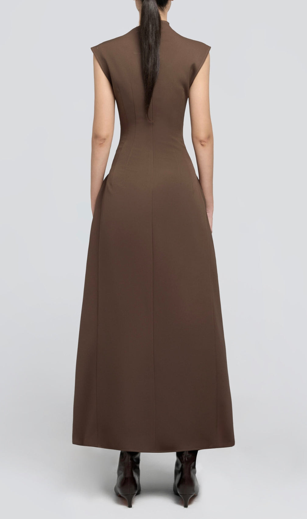 A Line Maxi Dress Brown