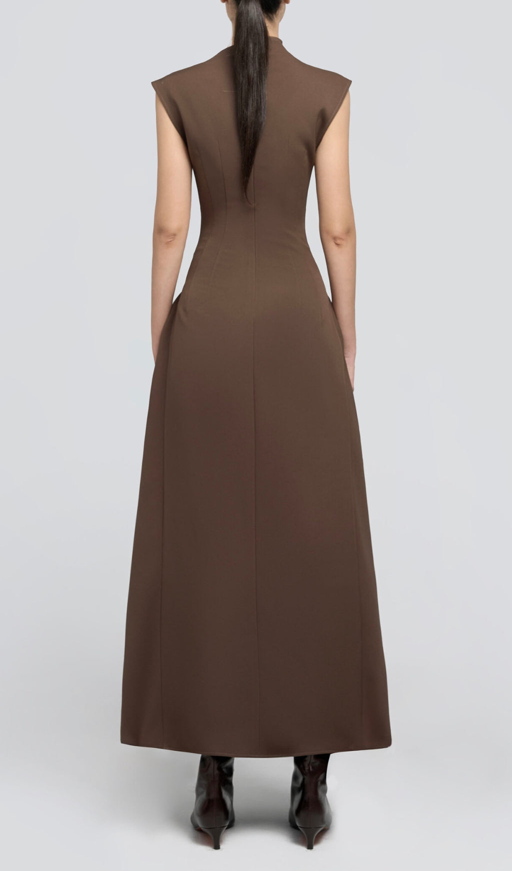 A Line Maxi Dress Brown