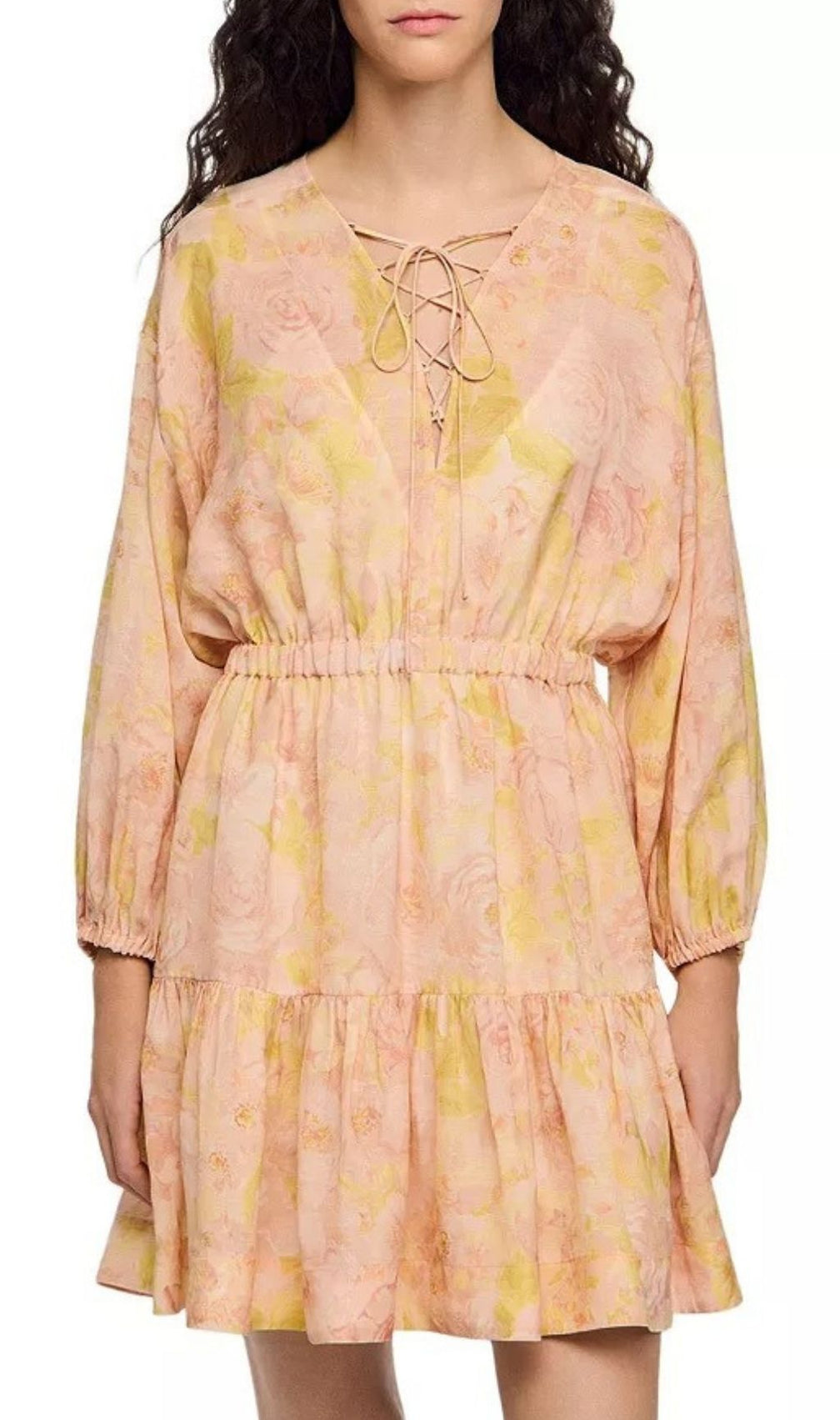 Boho Chic Floral Lace-Up Mini Dress | Effortless Summer Tiered Style for Women