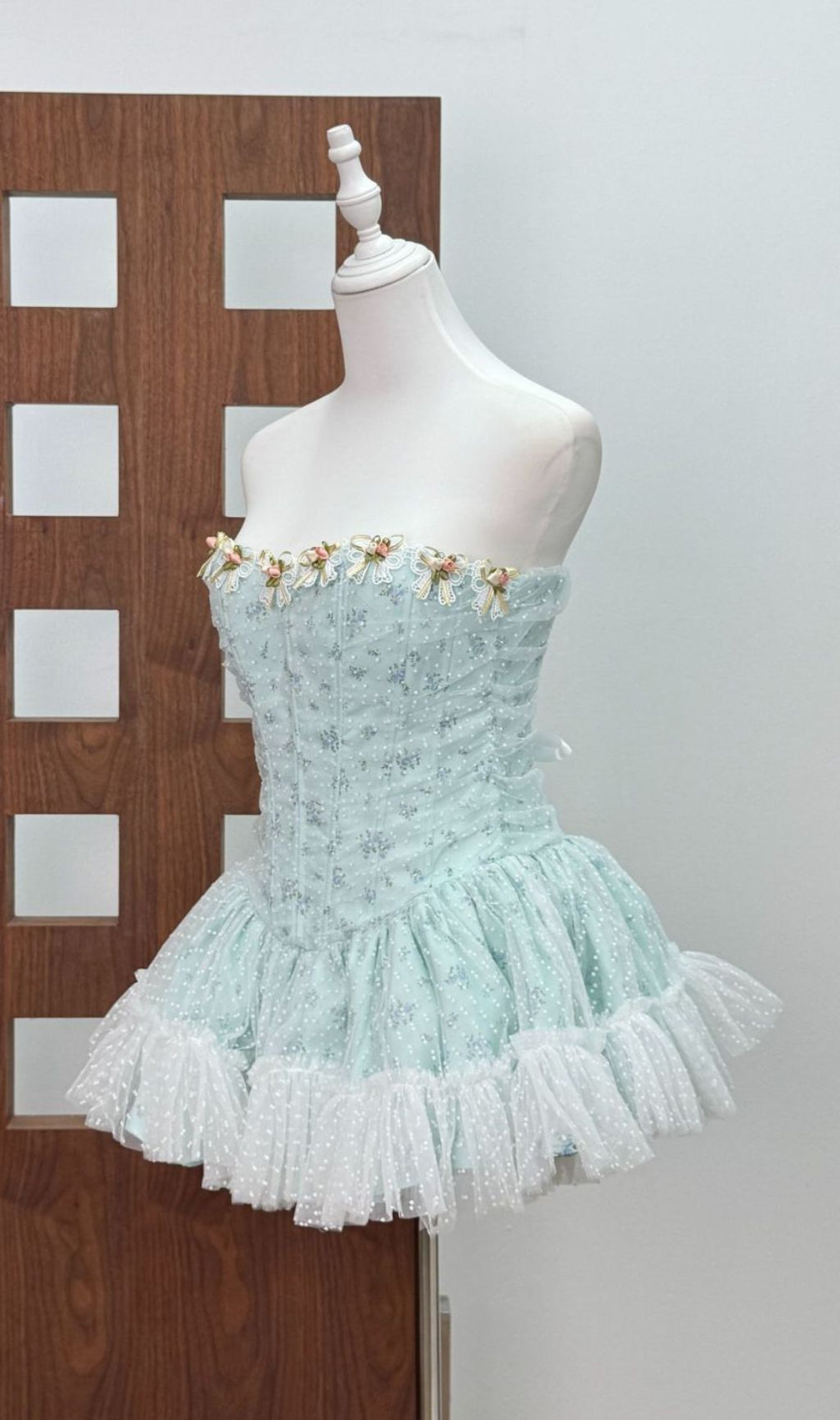 Jaylynn Blue Floral Corset Mini Dress: Whimsical Romance Meets Edgy Chic