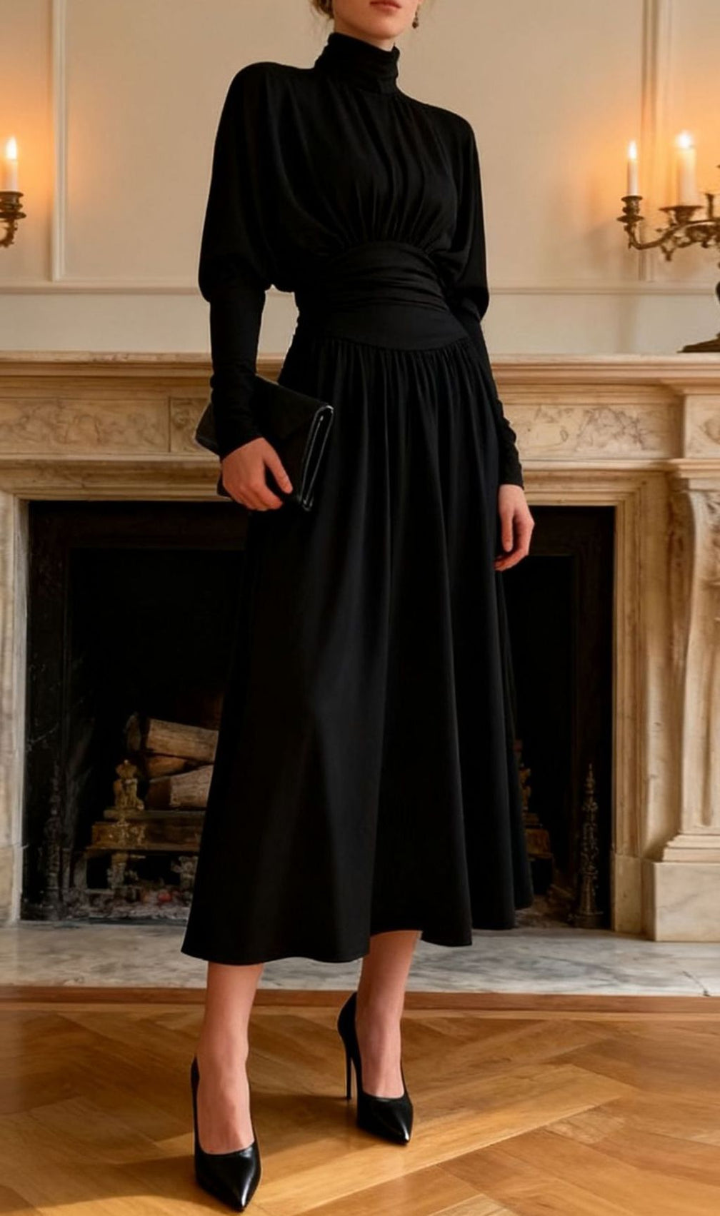 Isano Luxe Ruched Long Sleeve Maxi Dress - Elegant & Figure-Flattering Gown