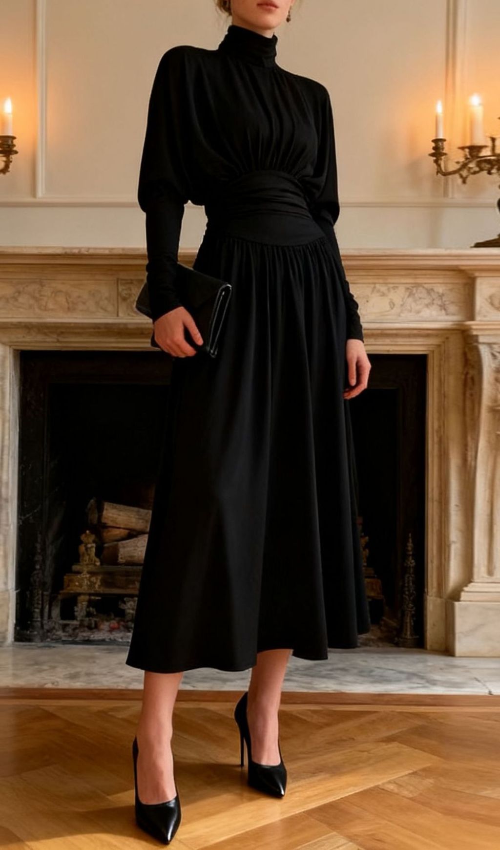 Isano Luxe Ruched Long Sleeve Maxi Dress - Elegant & Figure-Flattering Gown