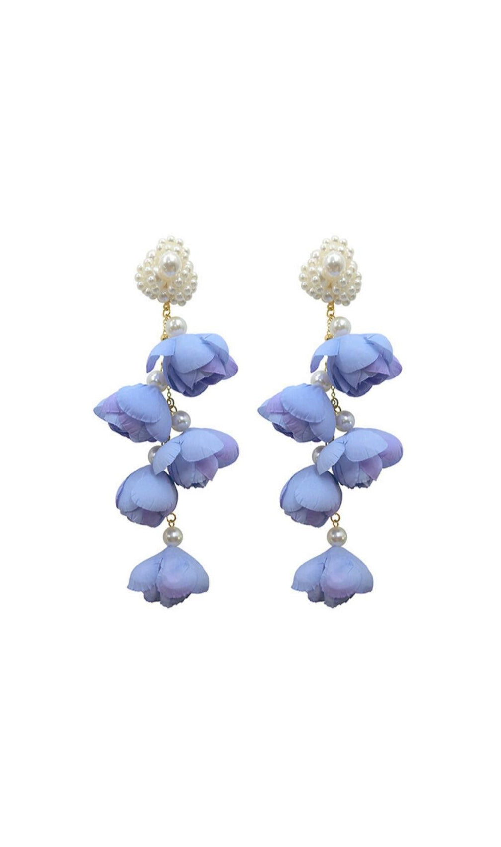 Alejandra Violet Pearl Flower Earrings