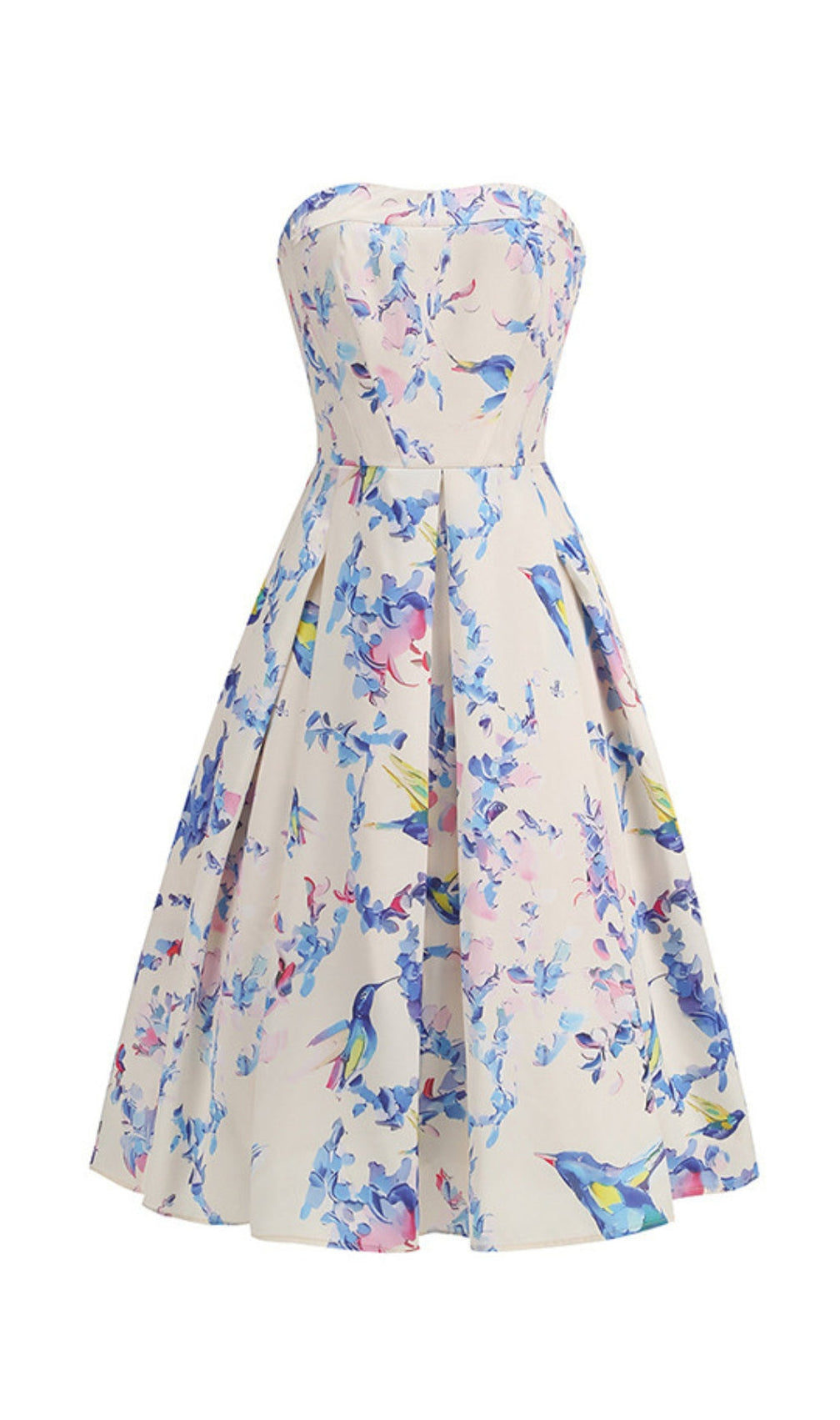 Bona Strapless Floral Corset A Line Midi Dress