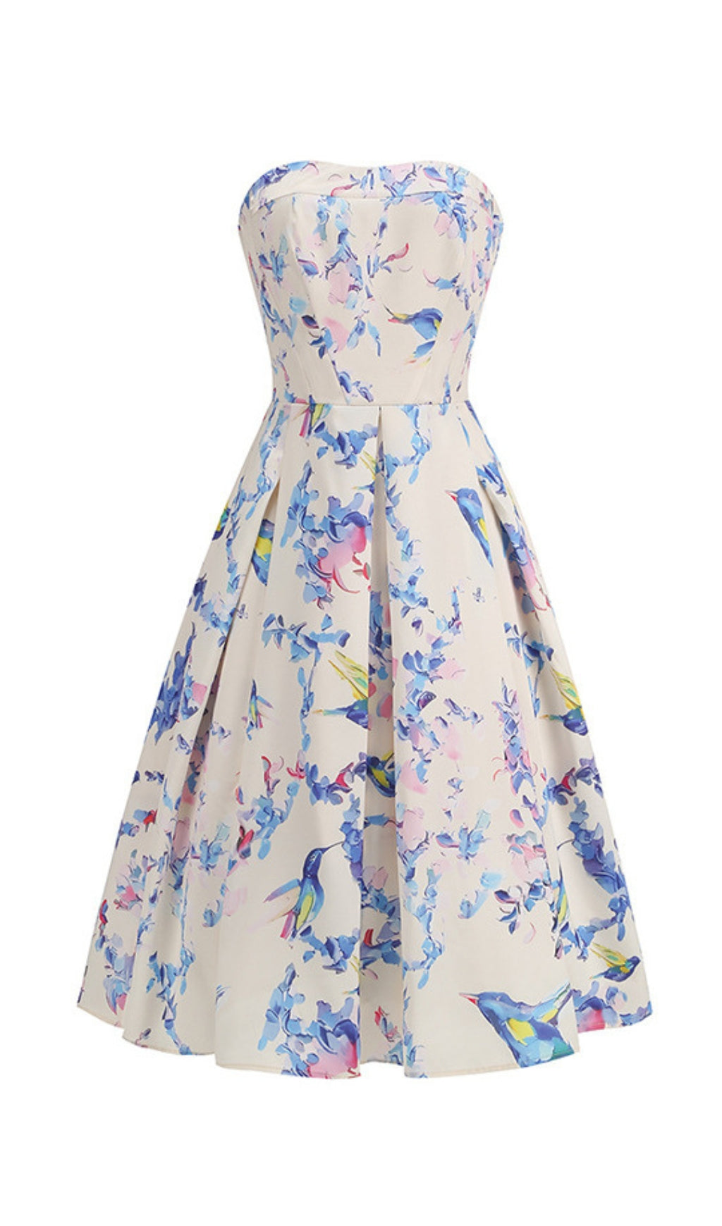 Bona Strapless Floral Corset A Line Midi Dress