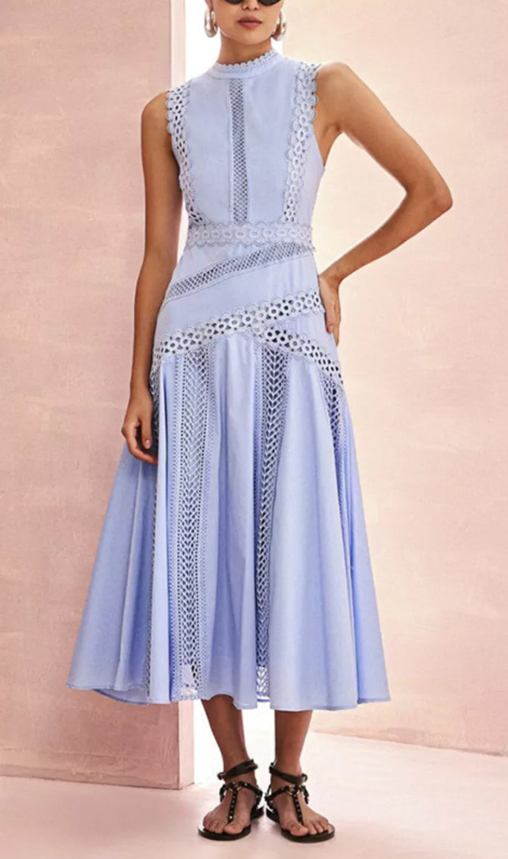 Darlene Sleeveless Hollow Midi Dress
