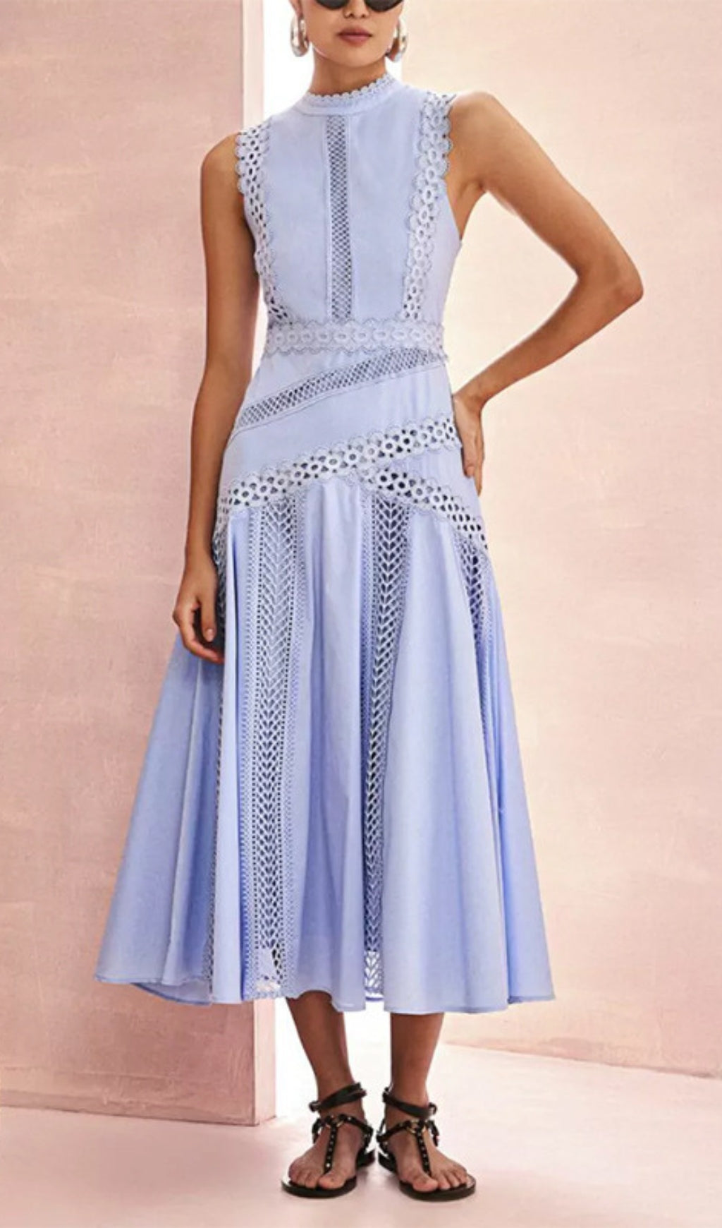 Darlene Sleeveless Hollow Midi Dress