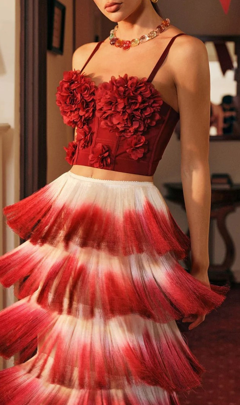 Cherlin Red Flower Top