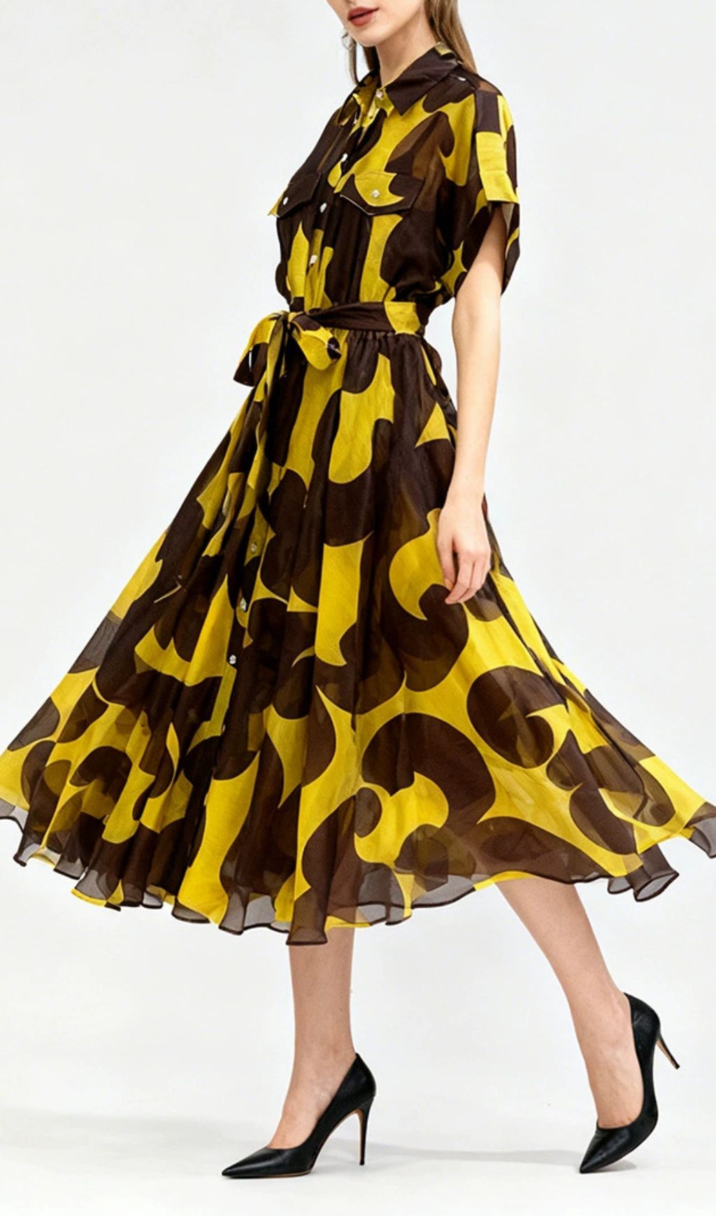 Jeroen Abstract Print Midi Shirt Dress - Effortless Chic & Versatile Style