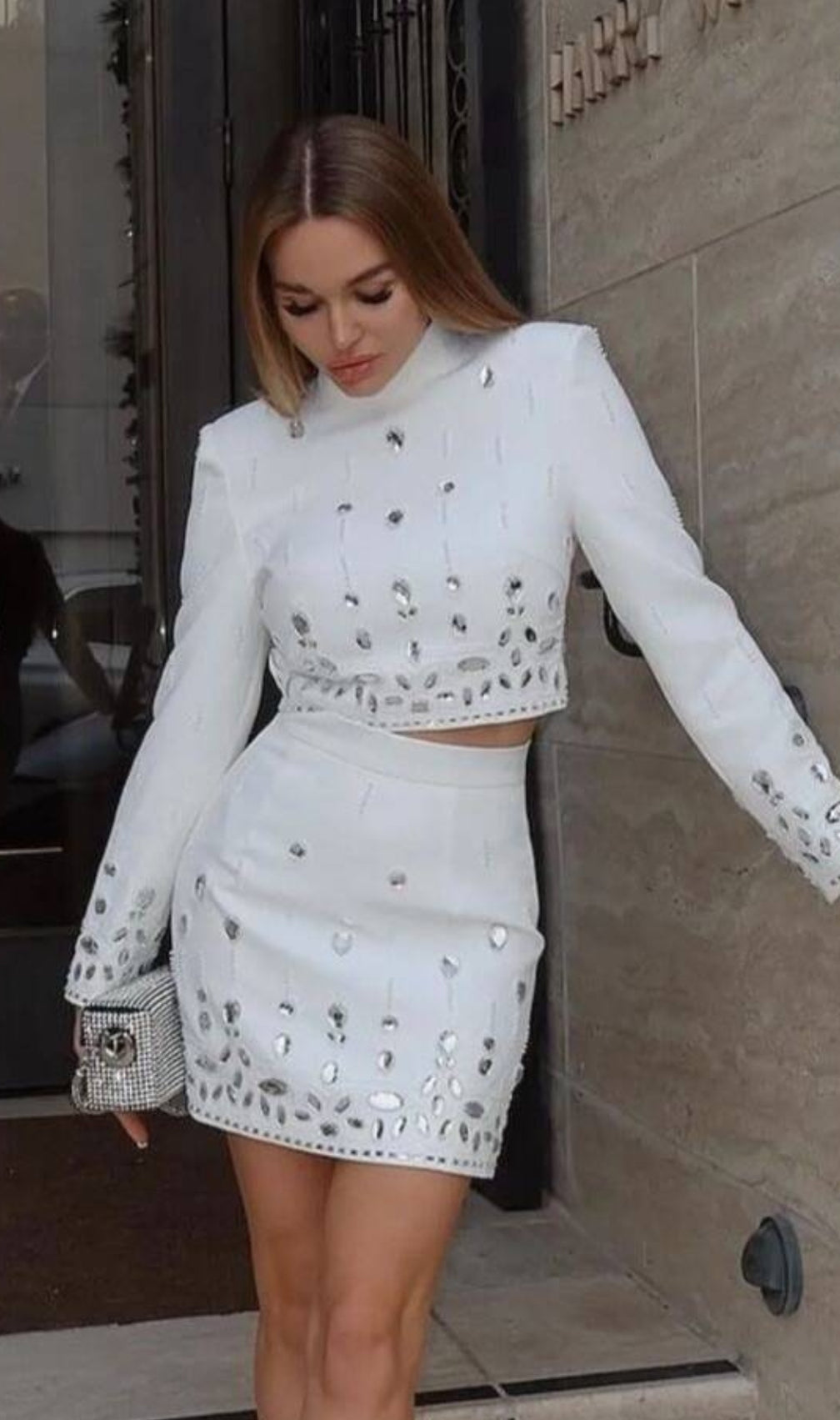 Cordis Crystal Long Sleeve Two-Piece Set