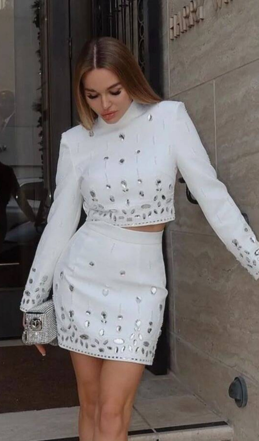 Cordis Crystal Long Sleeve Two-Piece Set