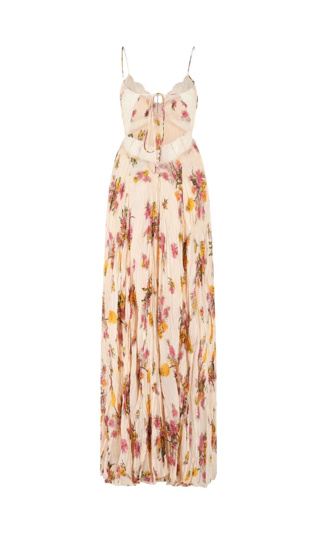 Khloe Romantic Floral & Lace Pleated Maxi Dress - Effortless Elegance