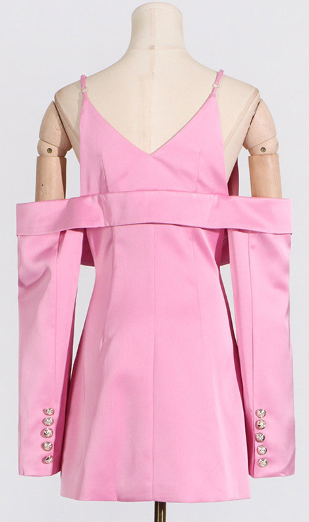 Aurera Pink Off Shoulder Mini Blazer Dress