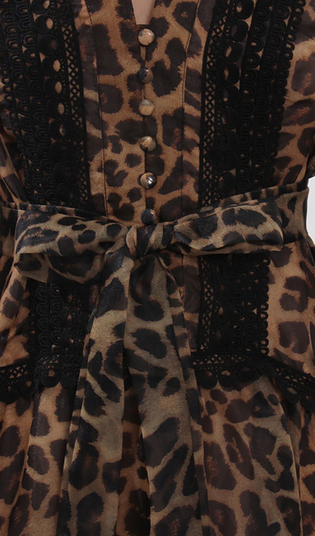 Jasna Women's Fierce Elegance Leopard Print Maxi Dress with Lace Trim