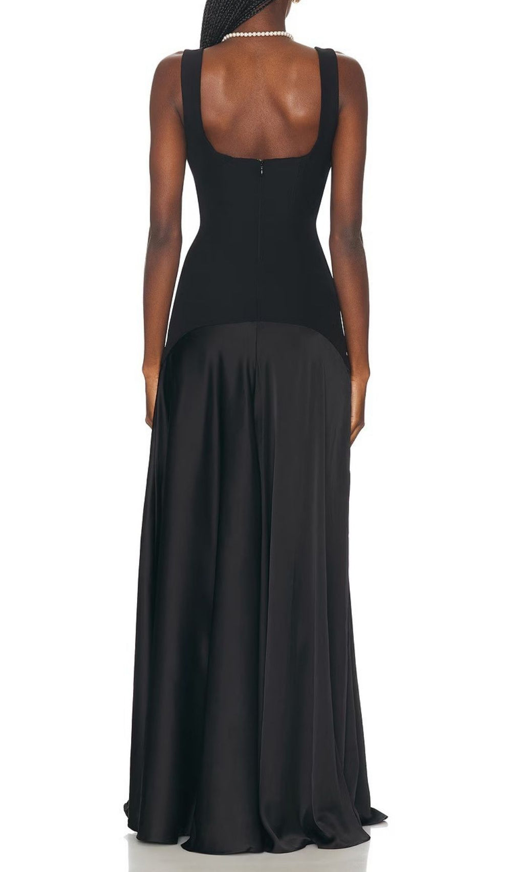 Kalista Black Square Neck Maxi Dress | Timeless Elegance for Formal Evenings