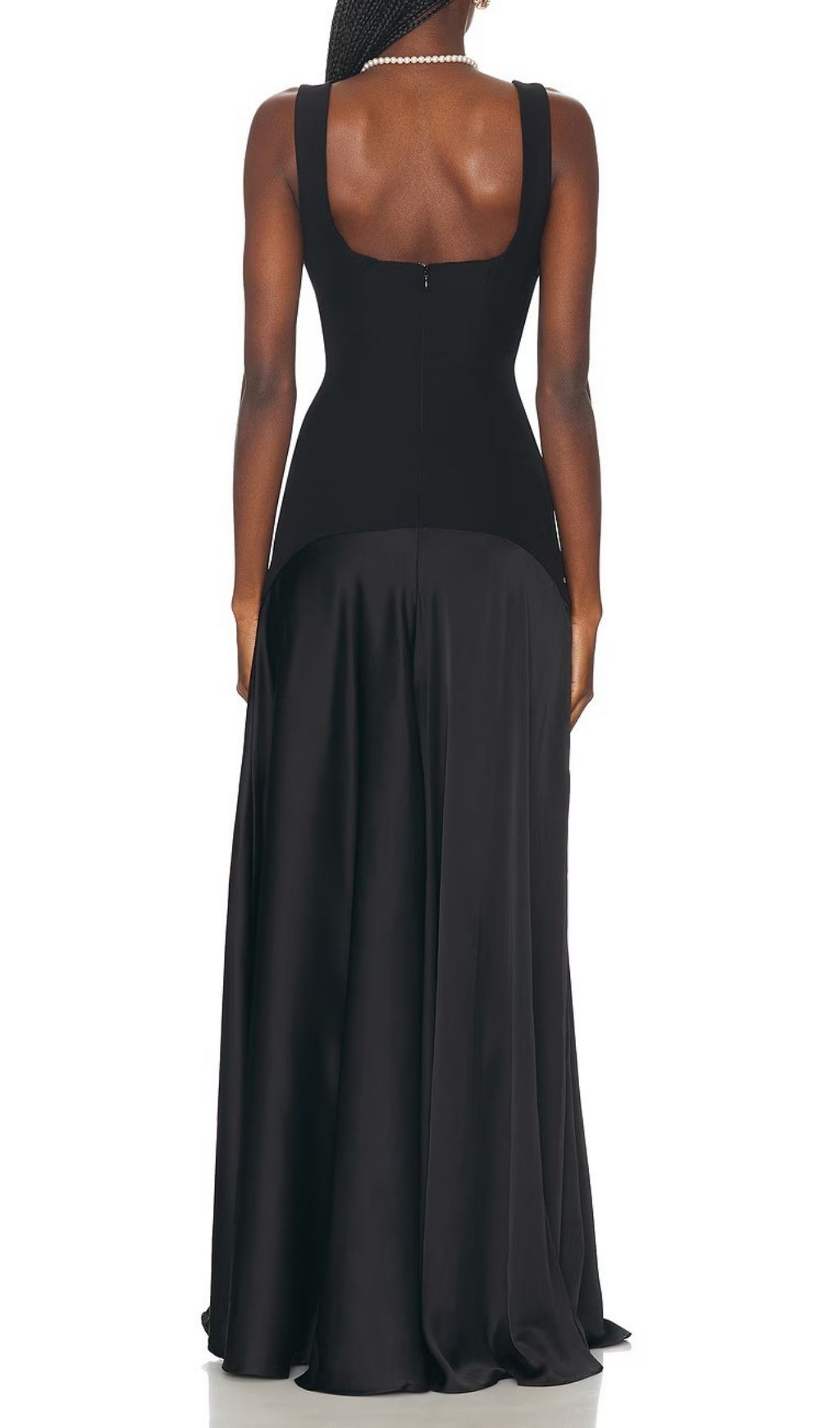 Kalista Black Square Neck Maxi Dress | Timeless Elegance for Formal Evenings
