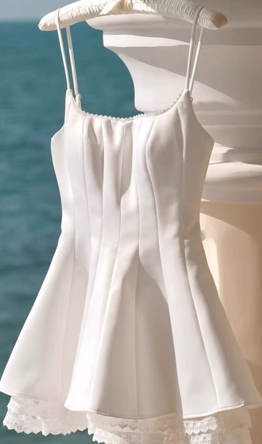 Fennella White Strappy Lace Mini Dress
