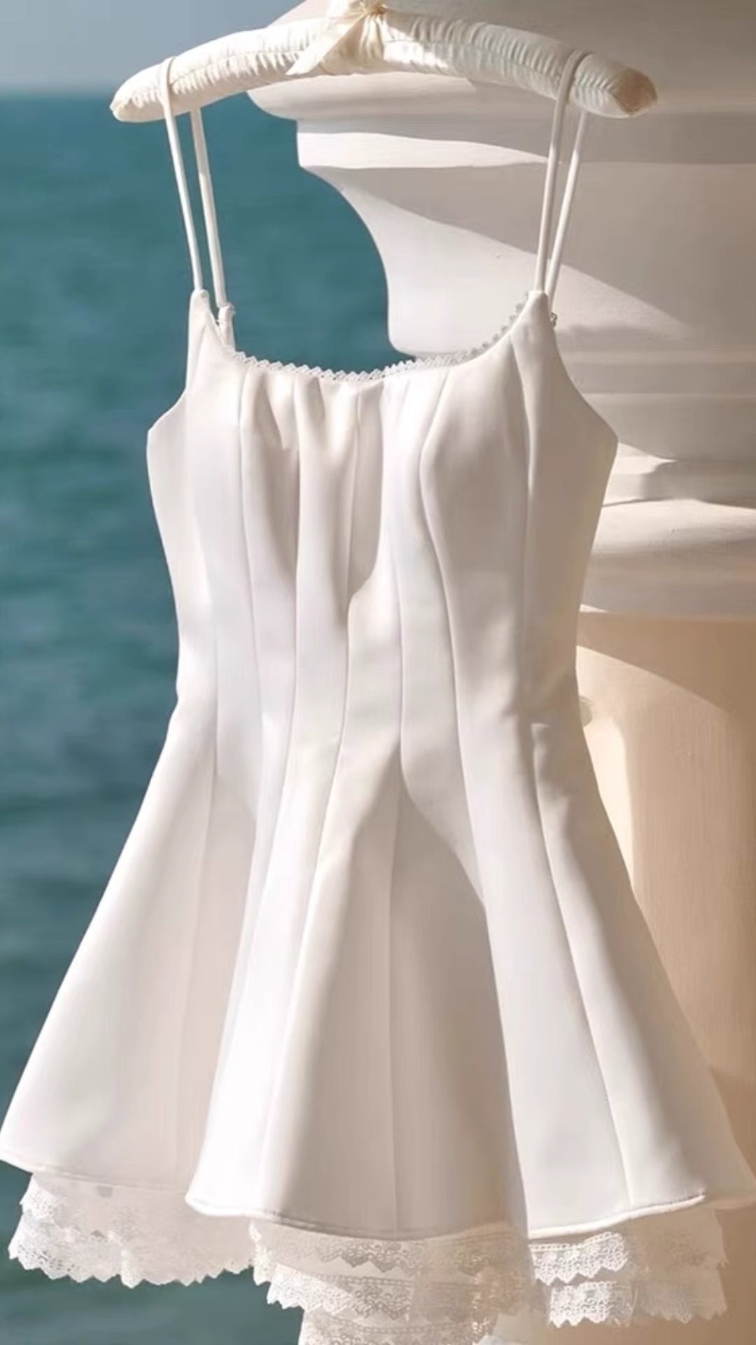 Fennella White Strappy Lace Mini Dress