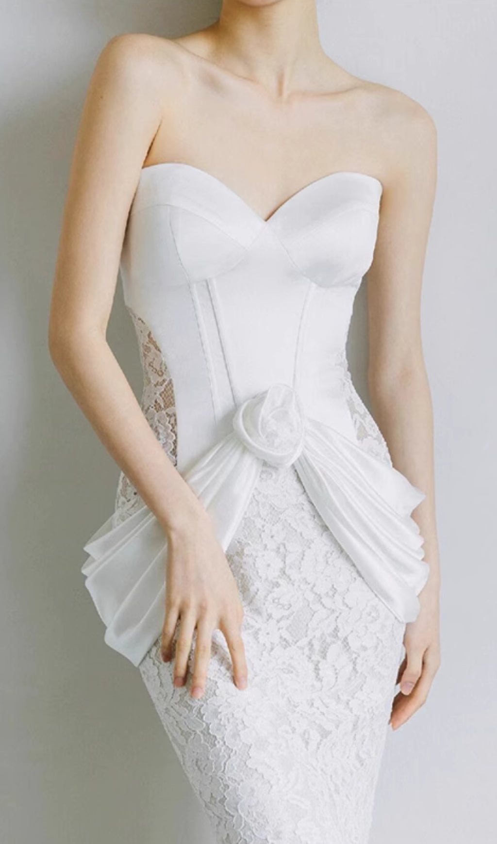 Cait White Lace Corset Wedding Dress