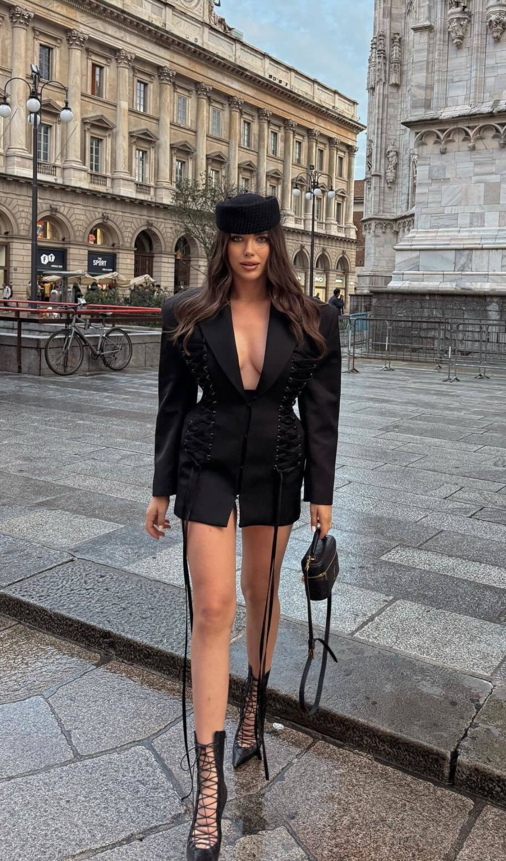 Ishan Black Lace-Up Blazer Dress | Daring Tailoring & Figure-Sculpting Style