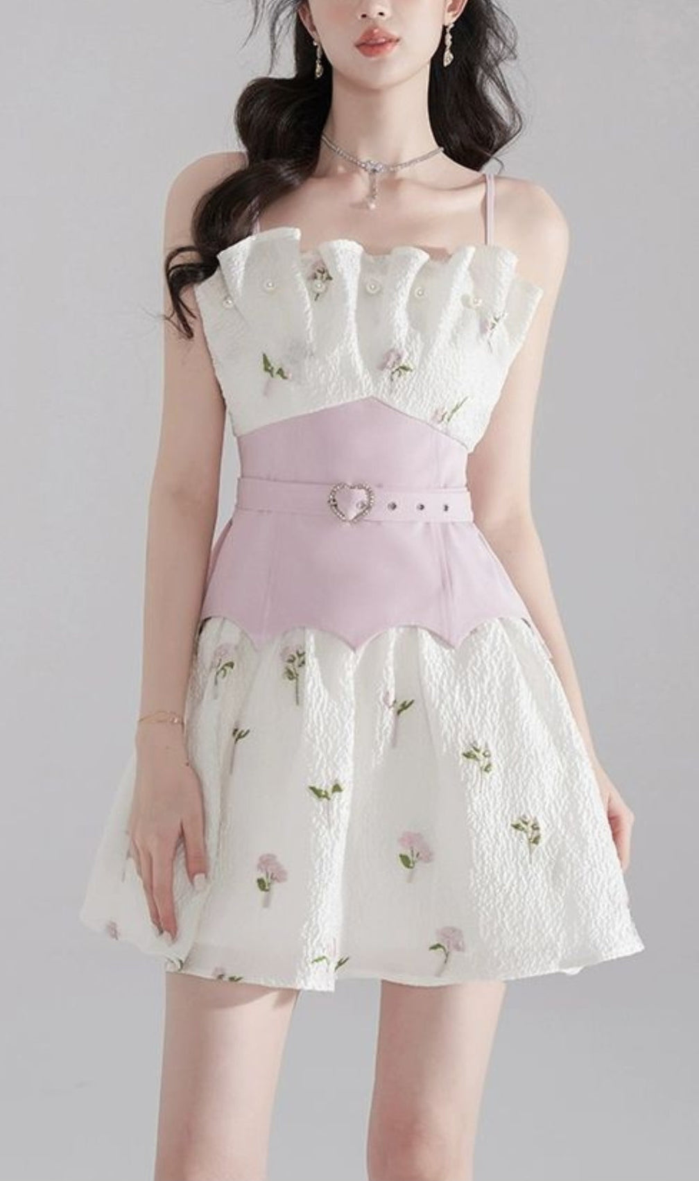 Aalilyanna Embroidered Jacquard Mini Dress