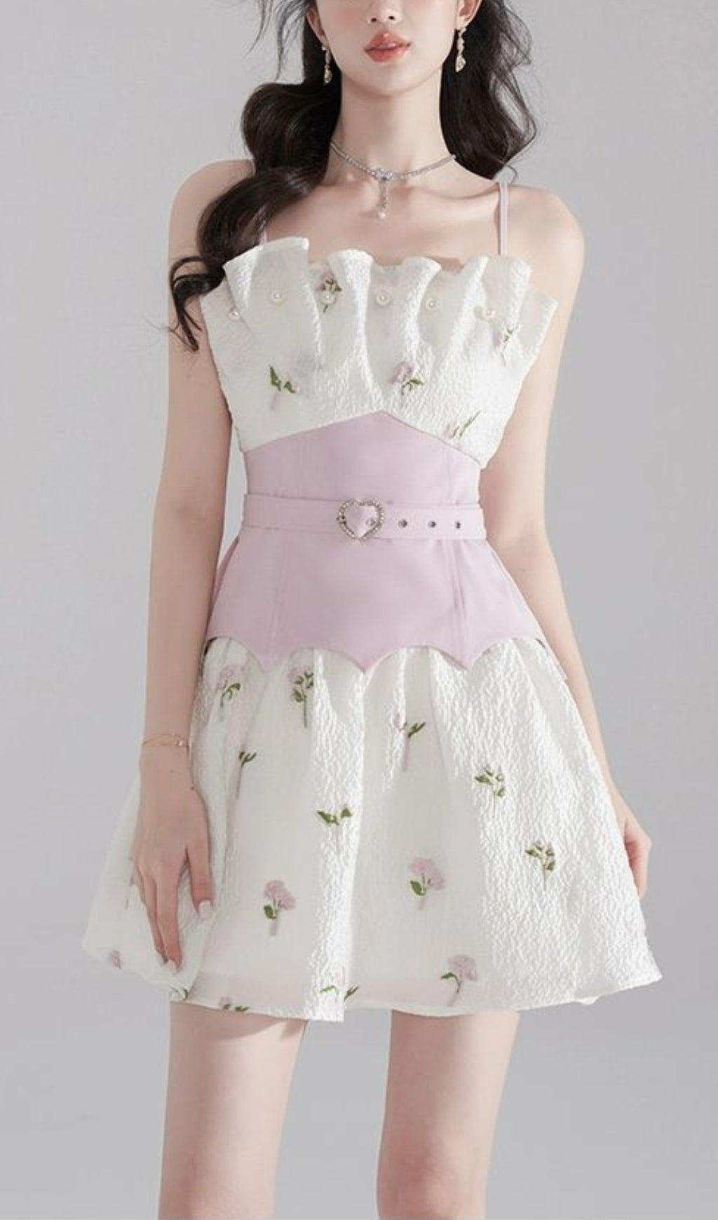 Aalilyanna Embroidered Jacquard Mini Dress