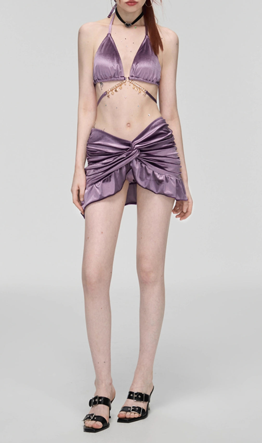 Darielle Purple Three-Piece Swimsuit