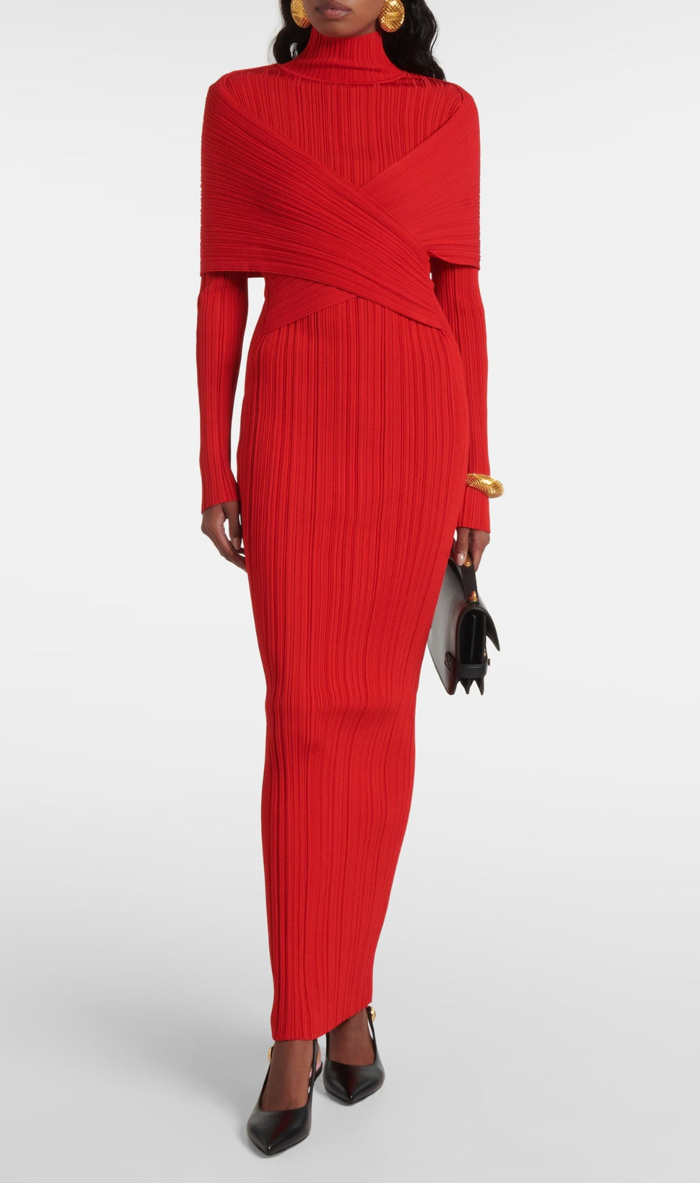 Carwen Red Long Sleeve Maxi Dress