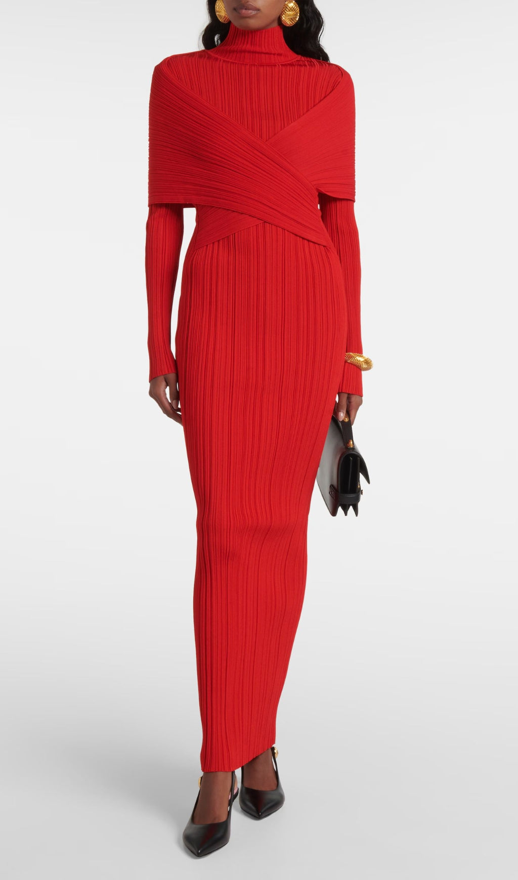 Carwen Red Long Sleeve Maxi Dress