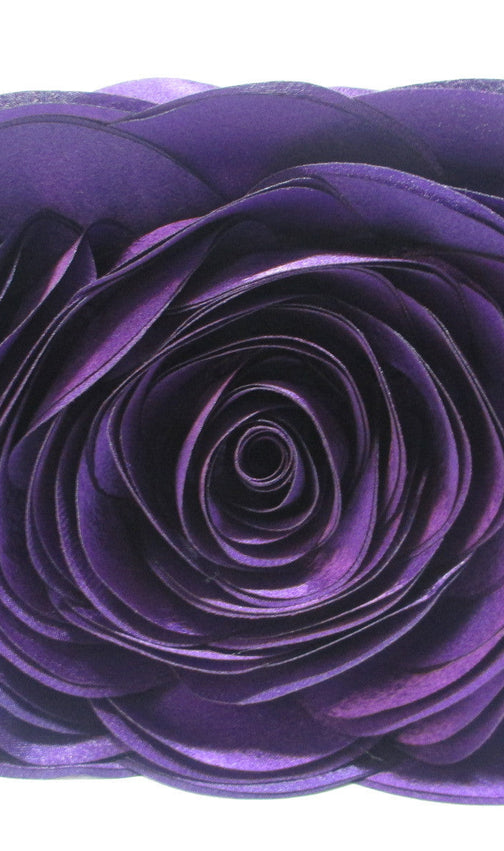 Chic White Rose Satin Evening Clutch | Detachable Chain Formal Bag