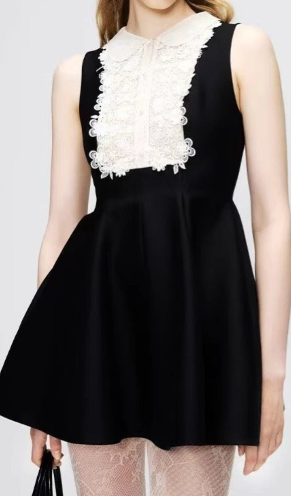 Daray Black Lace Sleeveless Mini Dress