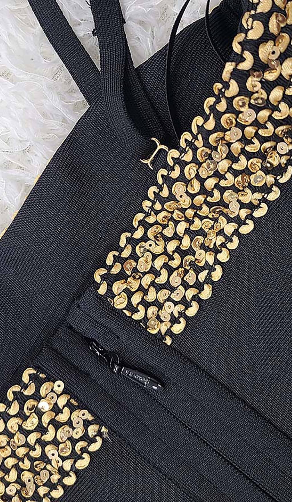 Sleeveless Strap Bandage Midi Dress In Black