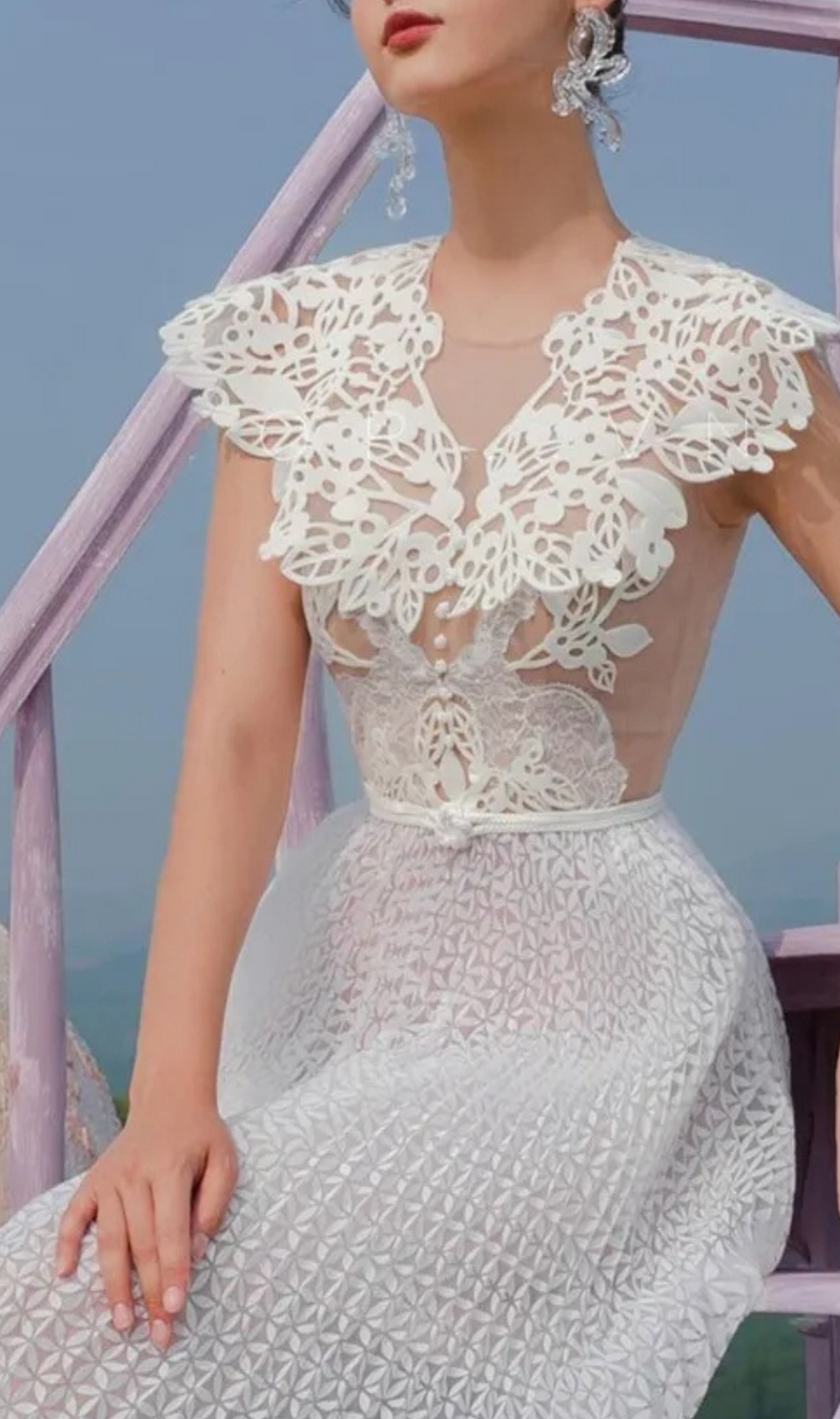 Arnost Lace Floral Midi Dress