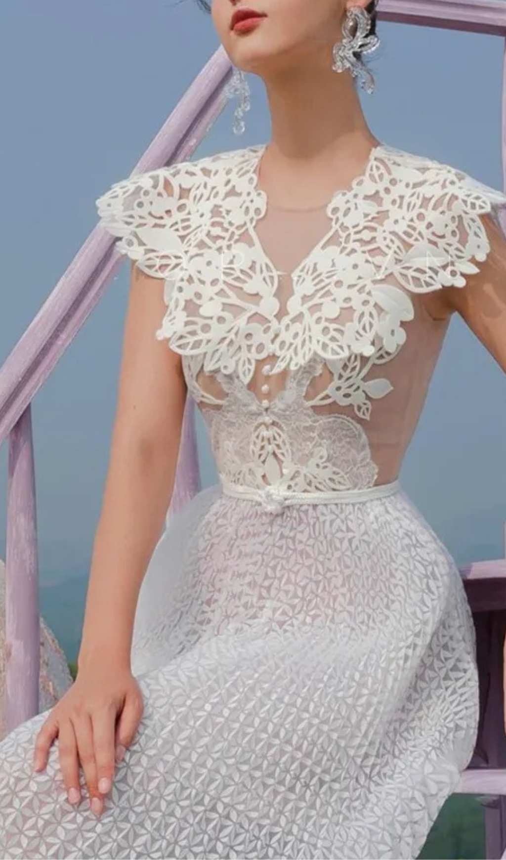 Arnost Lace Floral Midi Dress