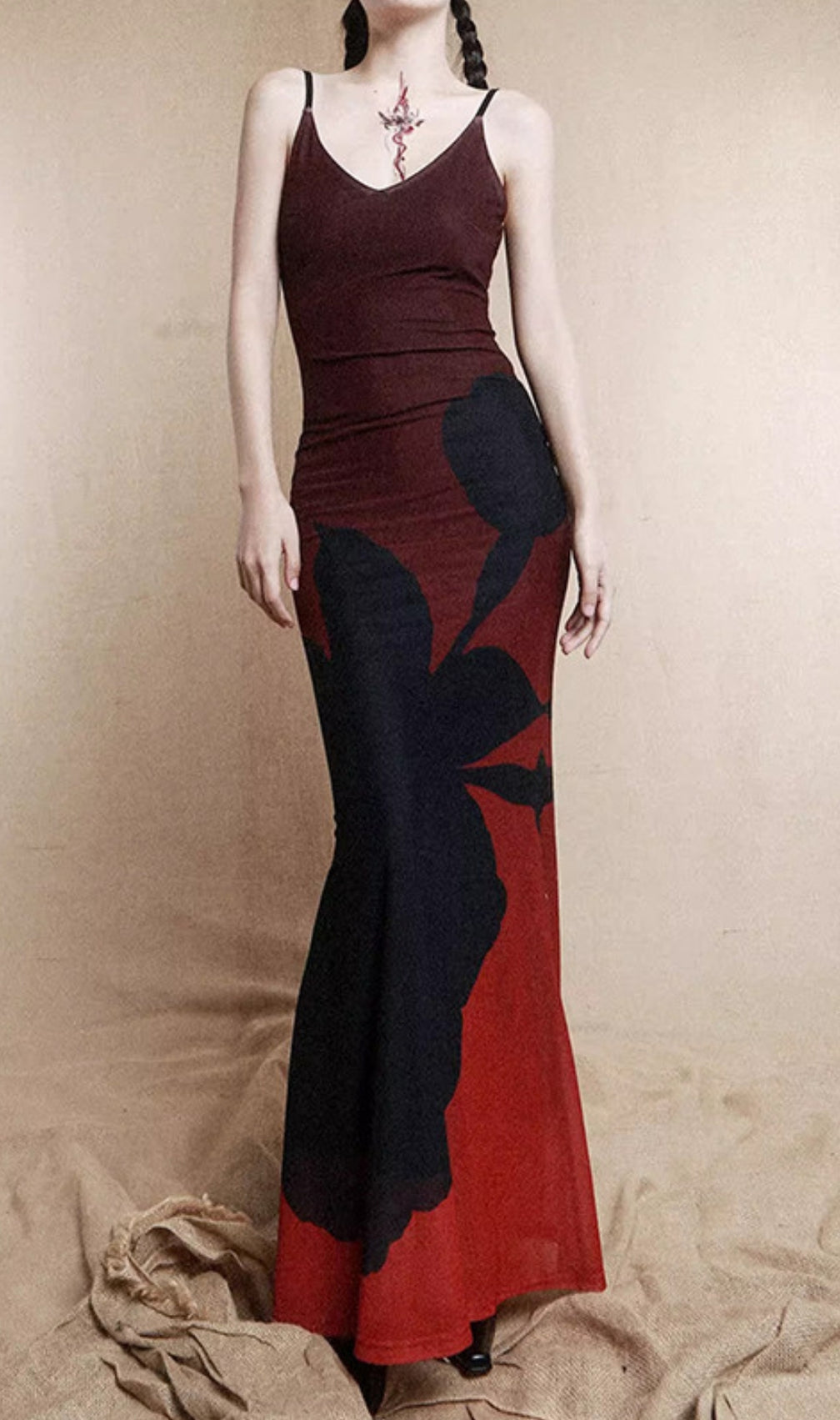 Elettra Flower Printed Maxi Dress