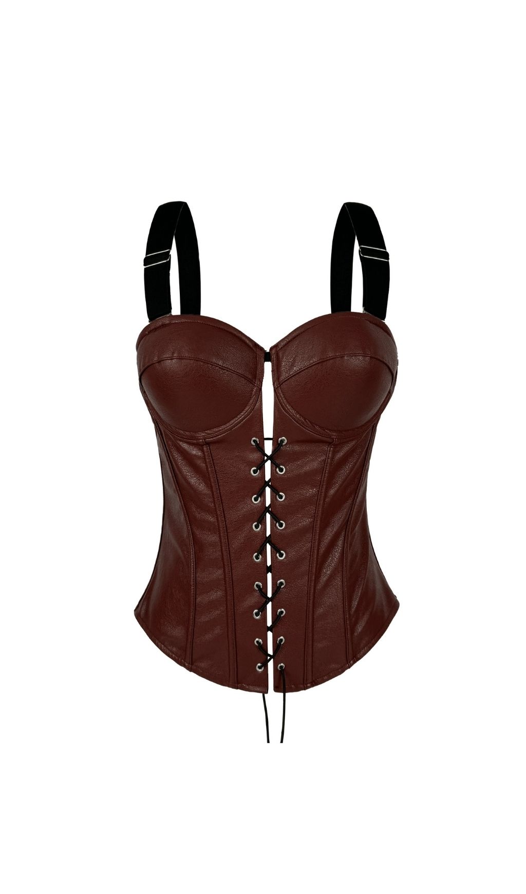 Karly Vegan Leather Lace-Up Corset Top - Sculpting & Chic Bustier