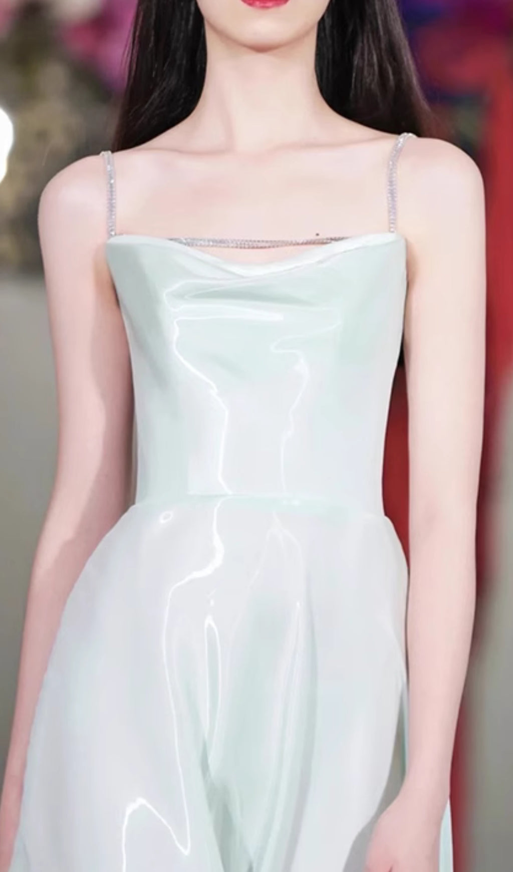 Coleka Aqua Strappy Satin Maxi Dress