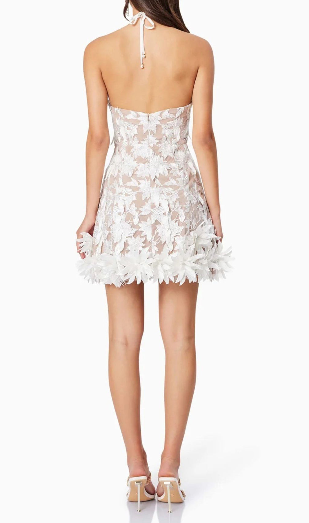 Faunia Halter Flower Mini Dress