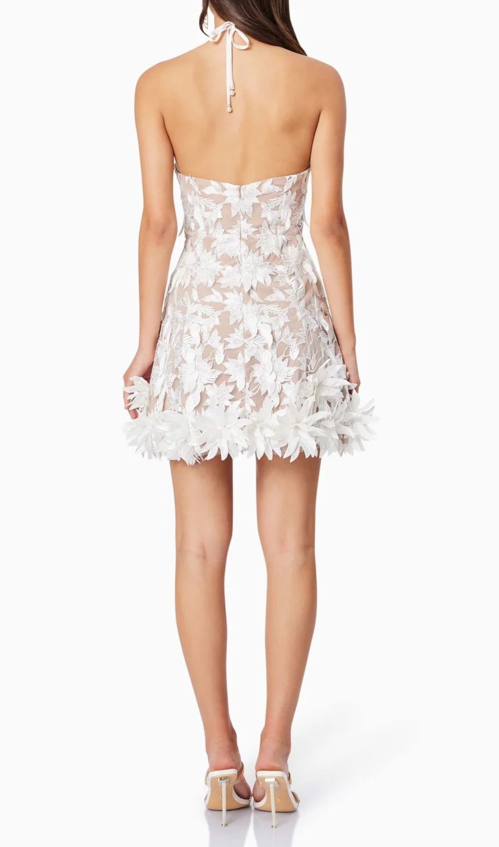 Faunia Halter Flower Mini Dress