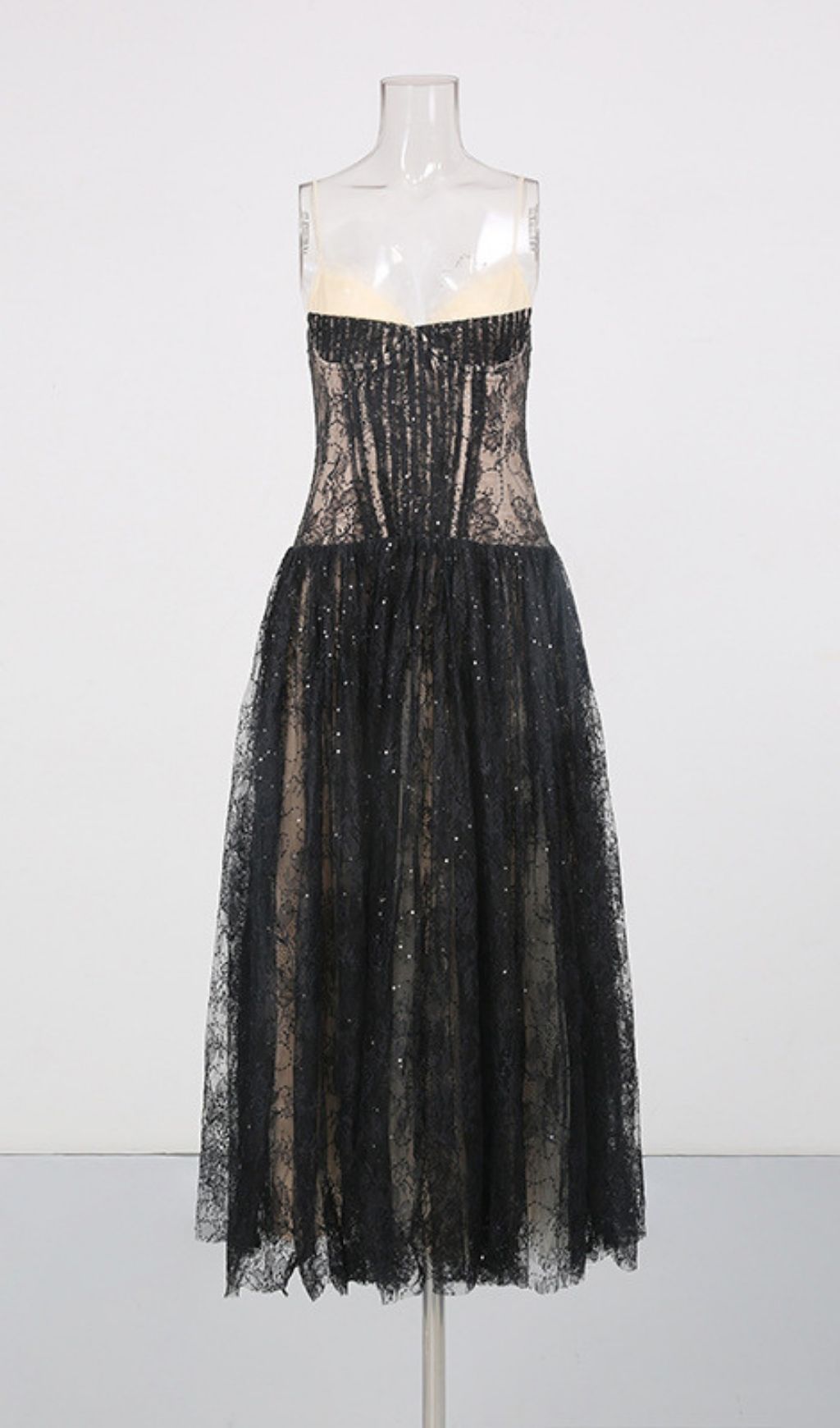 Khalilah Lace Midi Dress | Ethereal Sage Green & Romantic Elegance