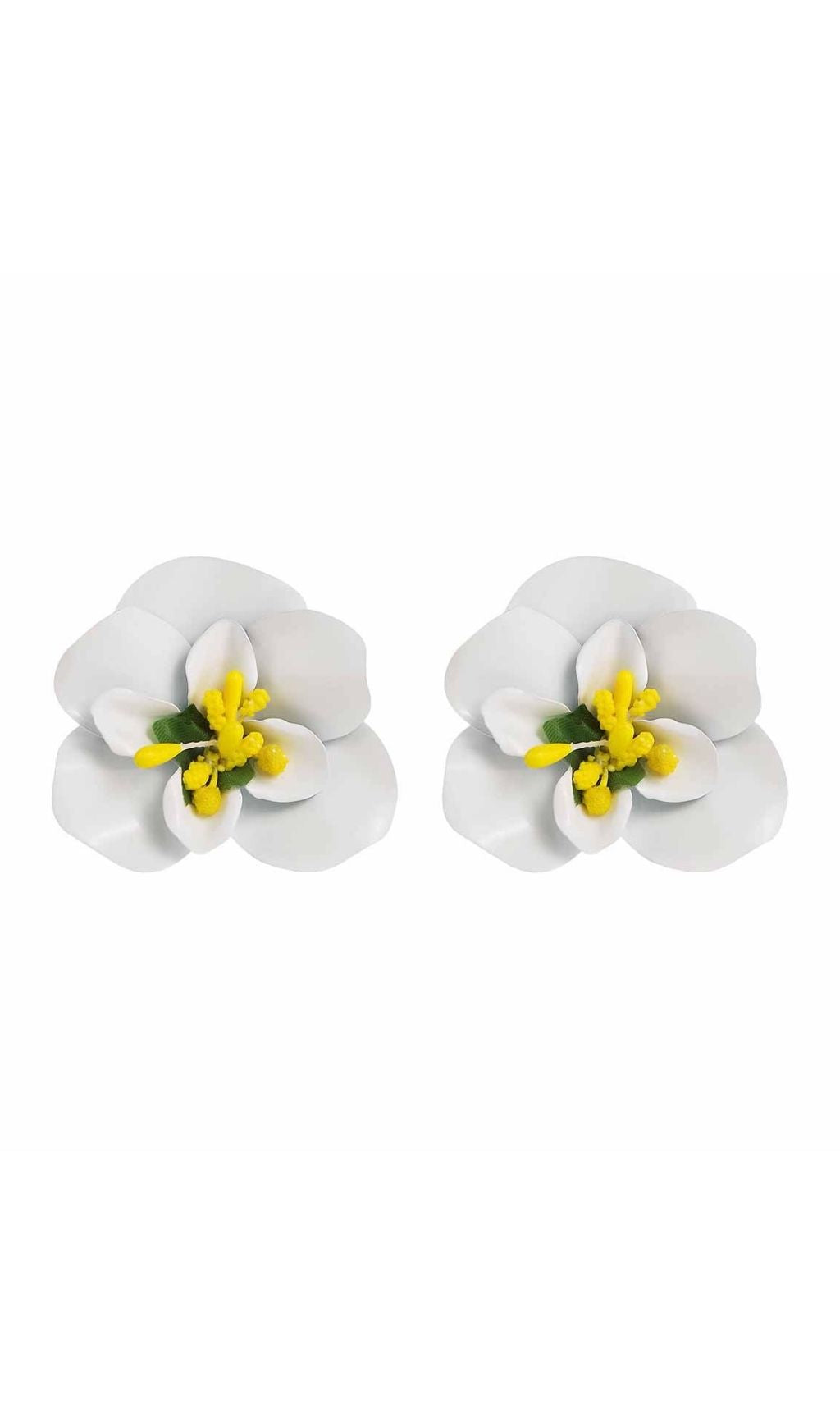 Jovia White Flower Statement Earrings | Elegant Floral Chic for Women